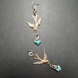LUCKY BRAND HAWK SWOOPING TURQUOISE EARRINGS